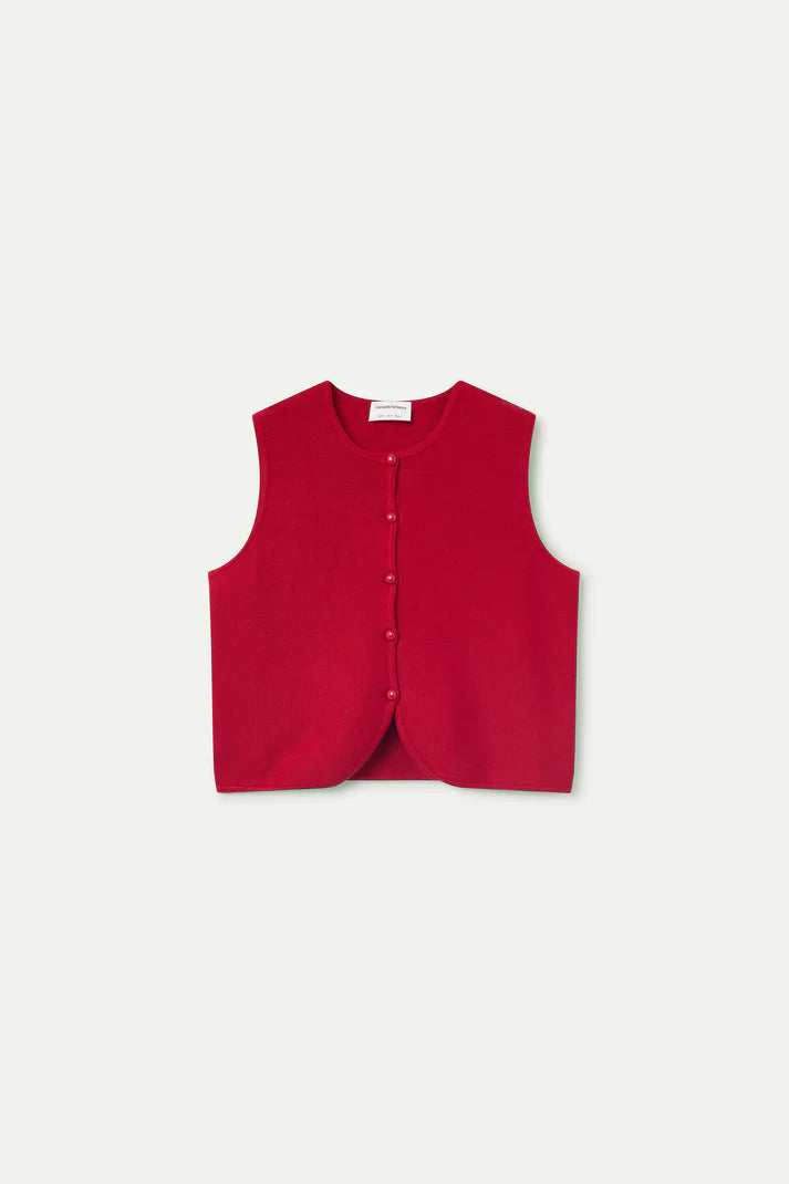 Top gilet punto rosso
