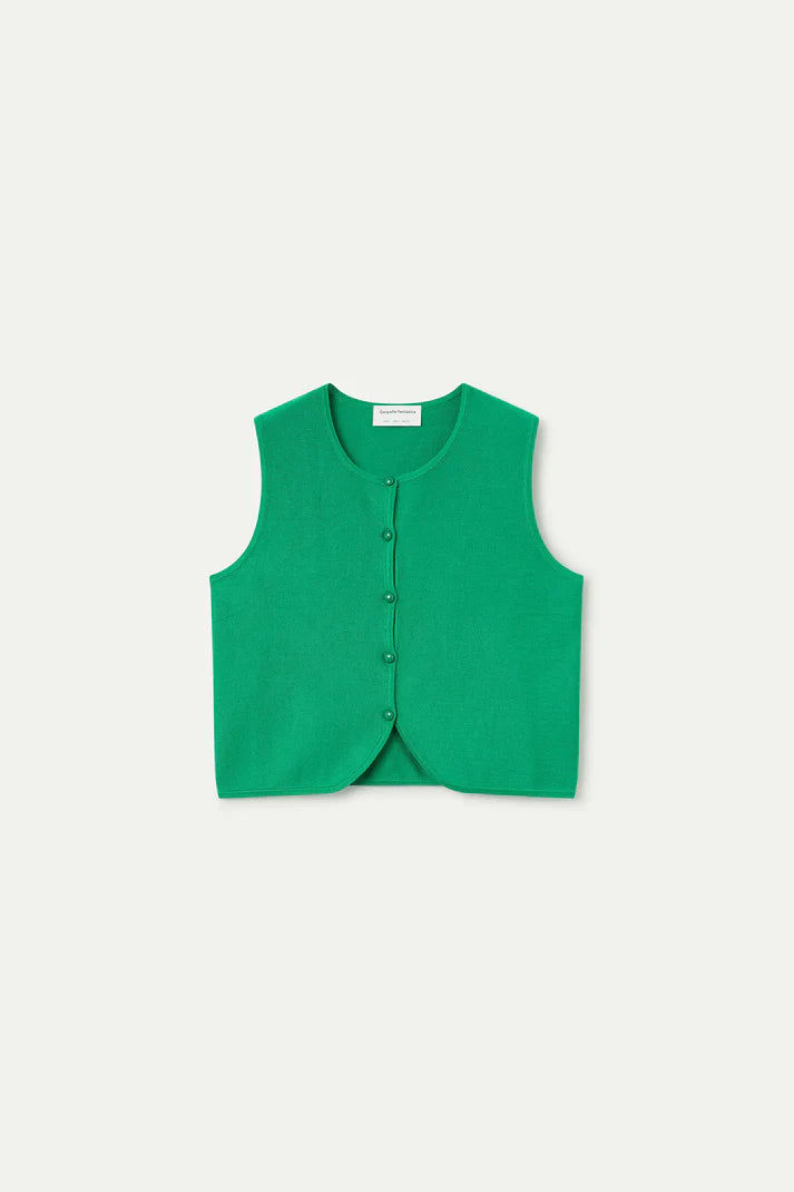 Top gilet maglia verde
