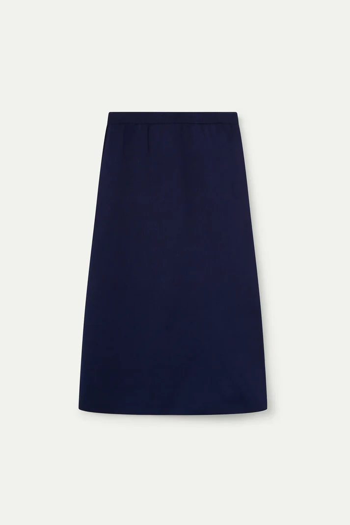Gonna midi punto blu navy