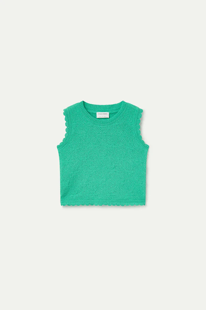 Top ricamato verde