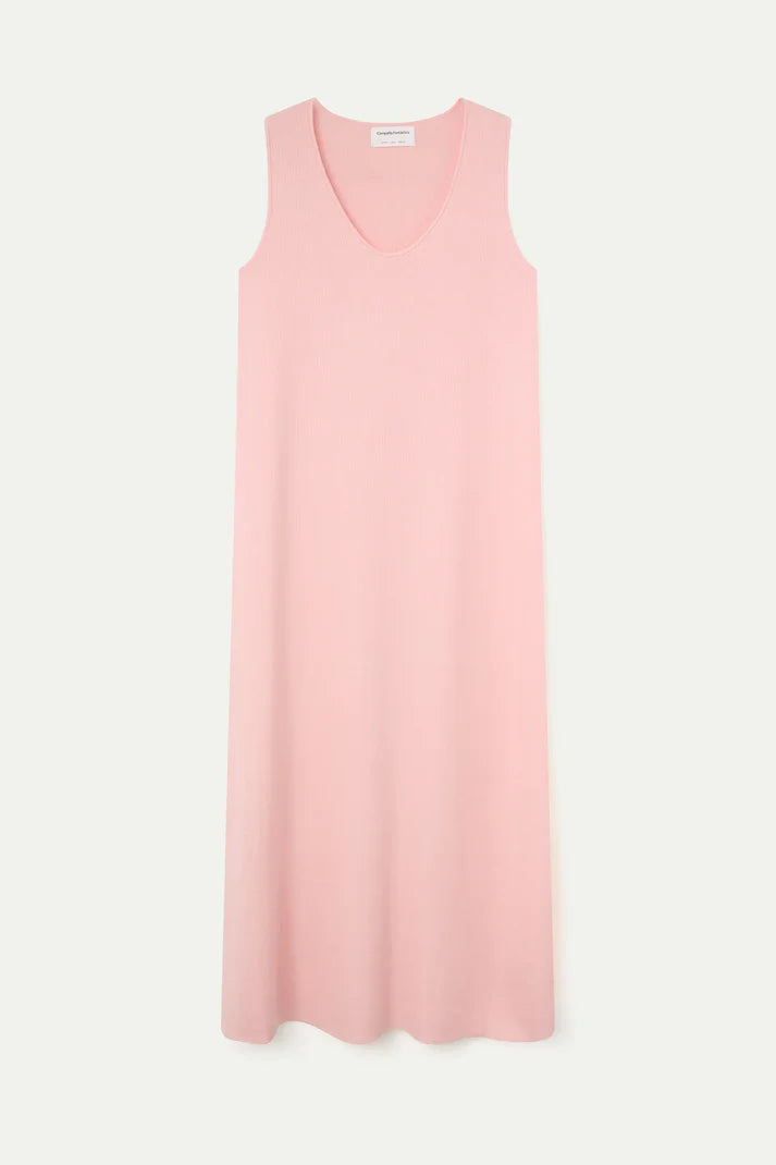 Abito lungo in maglia rosa
