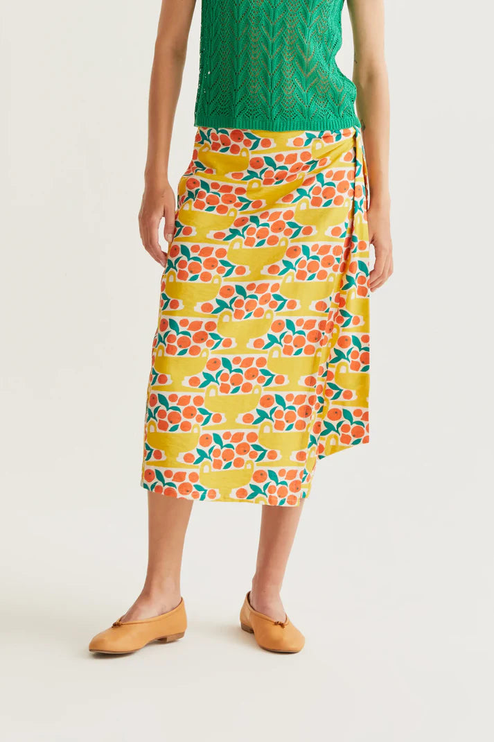 Gonna midi con stampa Citrus