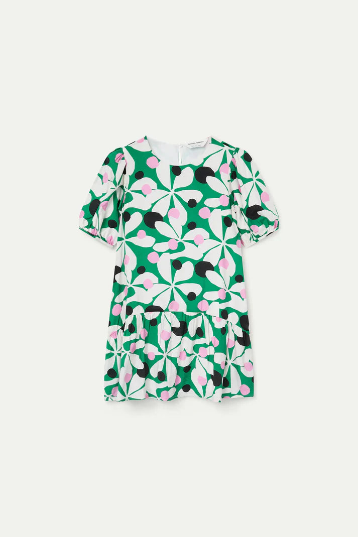 Abito corto con stampa Hosta