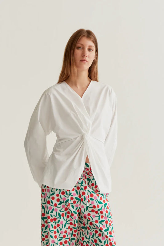 Top drappeggiato bianco