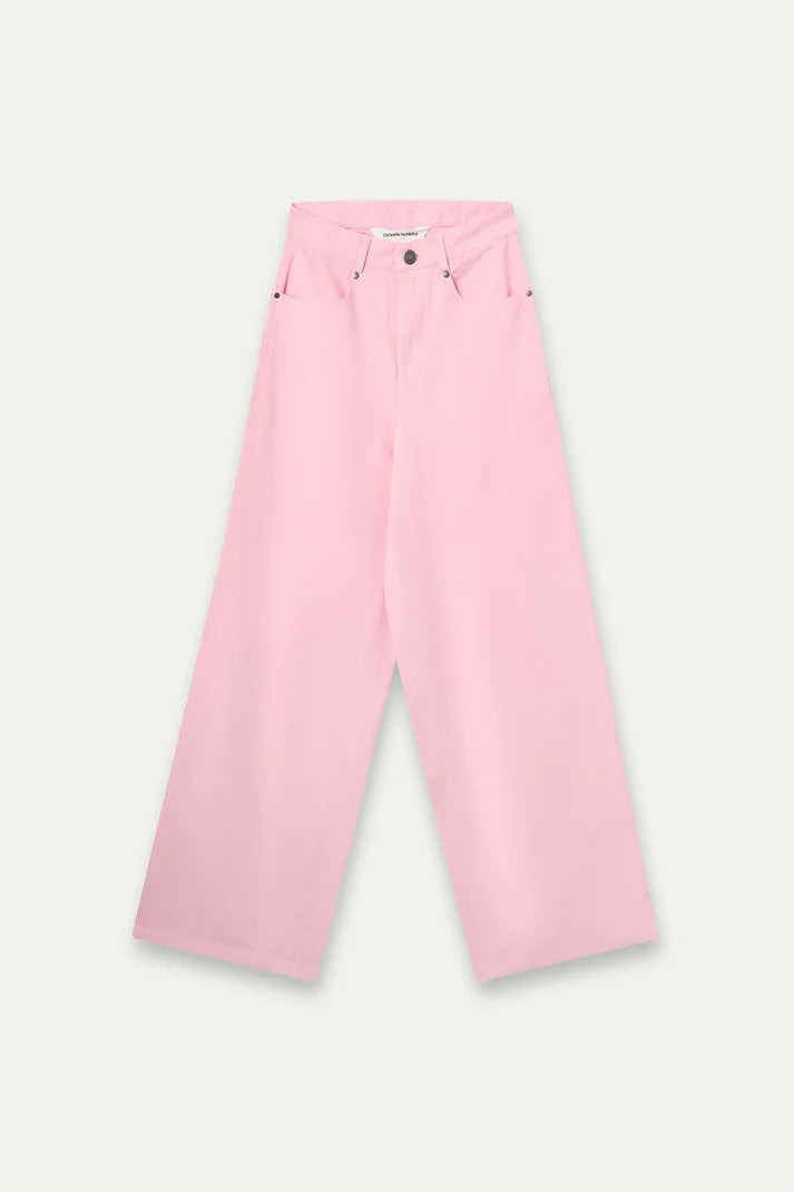 Pantaloni a gamba larga rosa