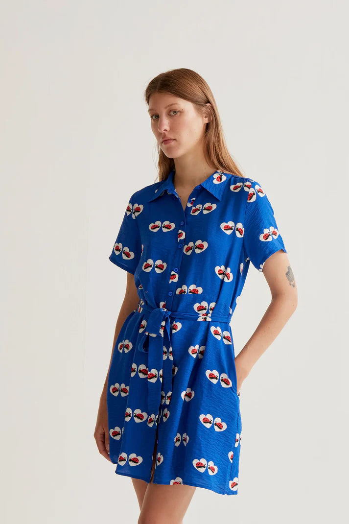 Abito corto con stampa Coccinella