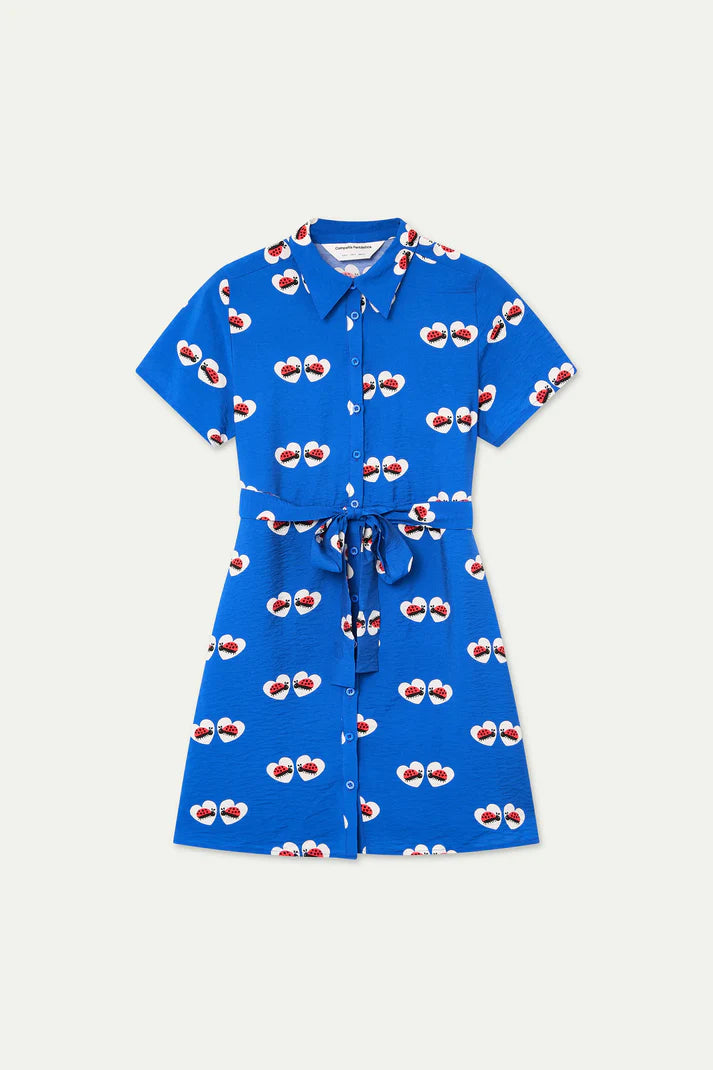 Abito corto con stampa Coccinella