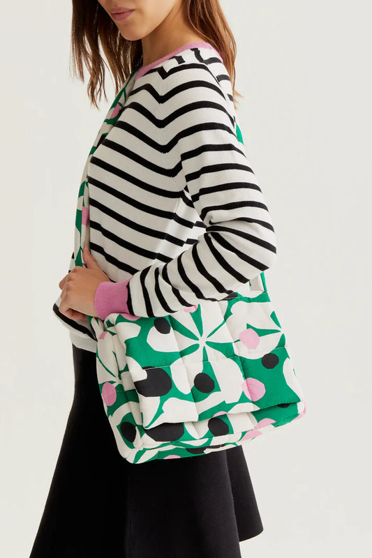 Borsa imbottita con stampa Hosta