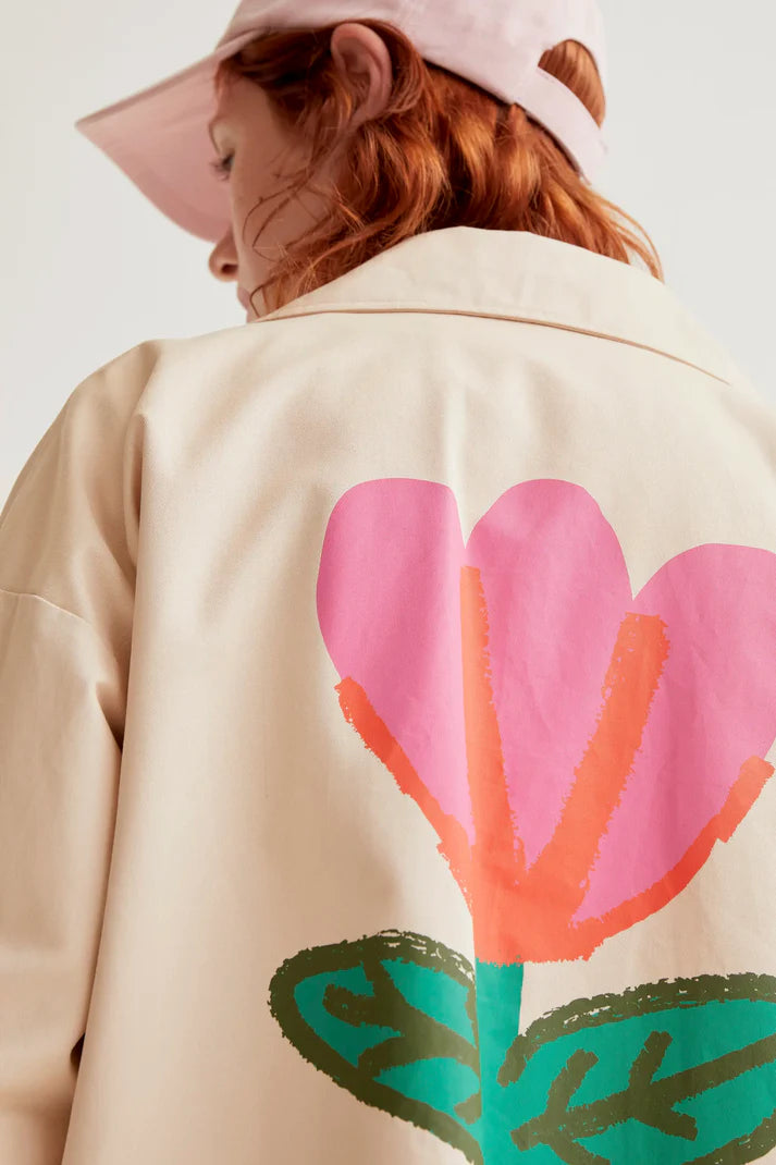 Trench con stampa Tulipano
