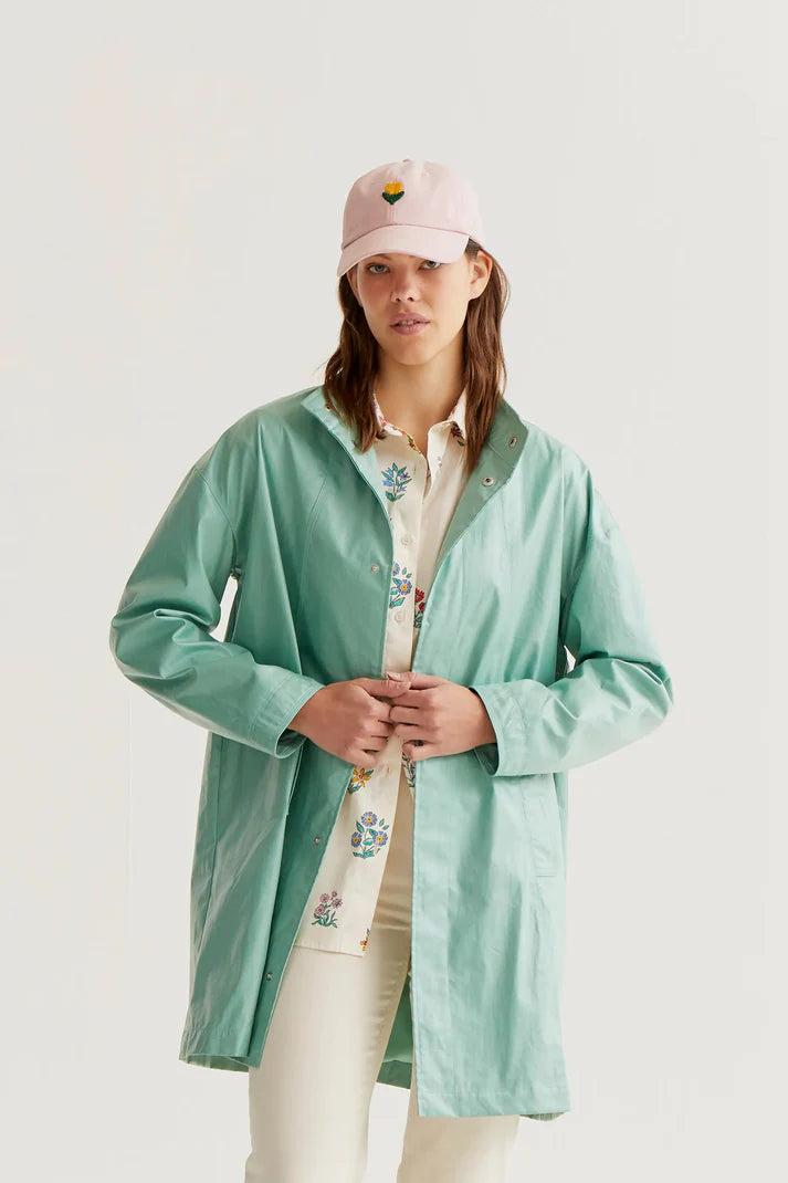 Gabardina 100% cotone verde