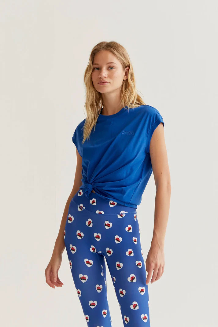 T-shirt 100% cotone blu