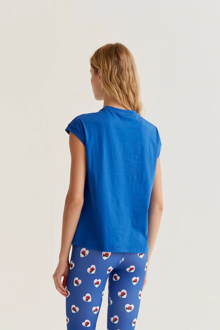 T-shirt 100% cotone blu