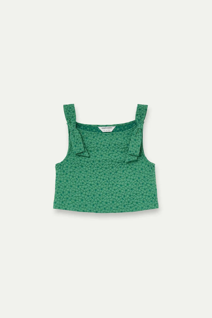 Top con texture floreale verde