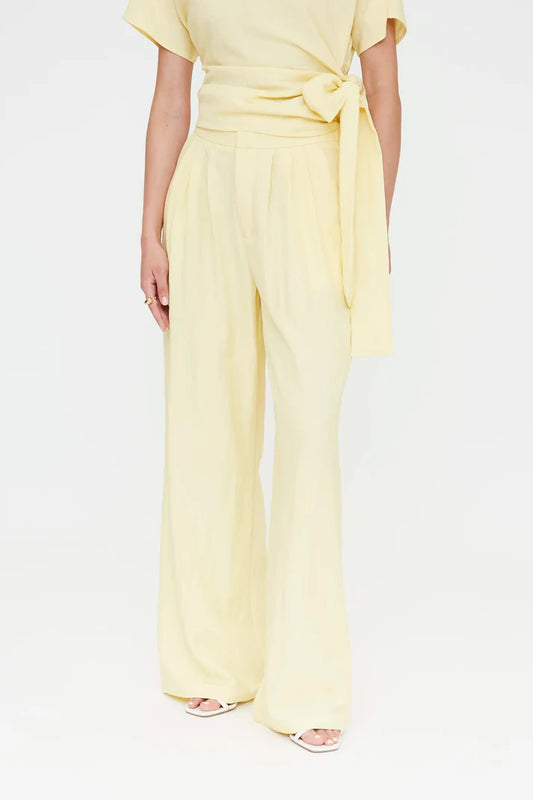 Pantaloni giallo chiaro fluido