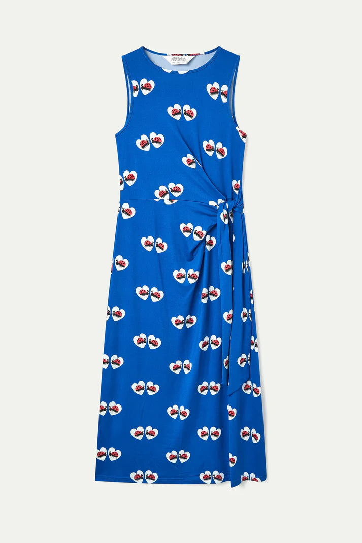 Abito lungo con stampa Coccinella