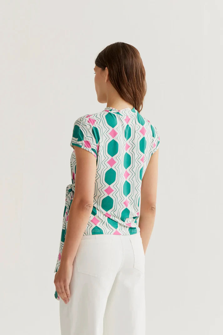 T-shirt con stampa geometrica