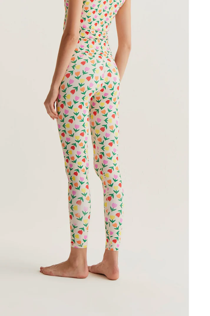 Leggings sportivi con stampa Multicolor Tulips