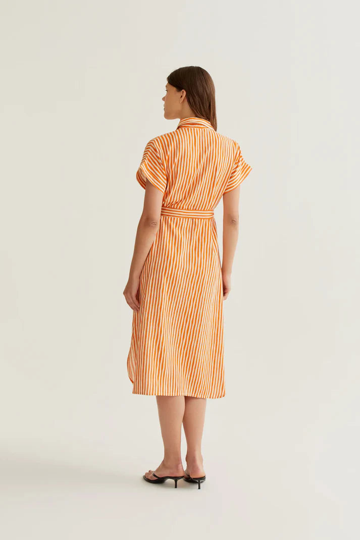 Abito midi con stampa Lavagna Orange