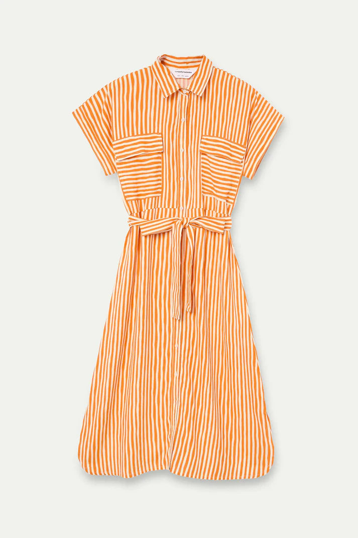 Abito midi con stampa Lavagna Orange