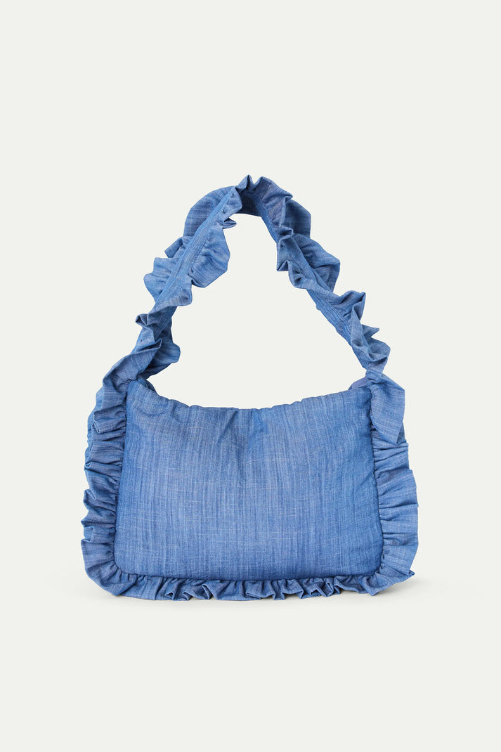 Borsa 100% cotone chambray azzurro
