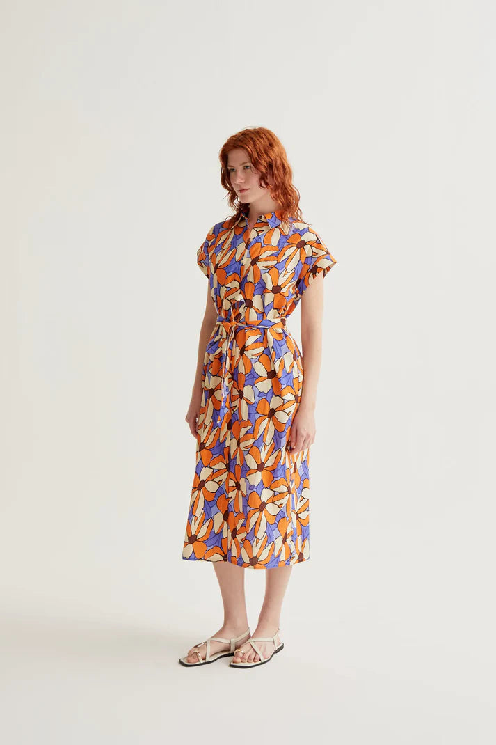 Abito midi con stampa Marigold