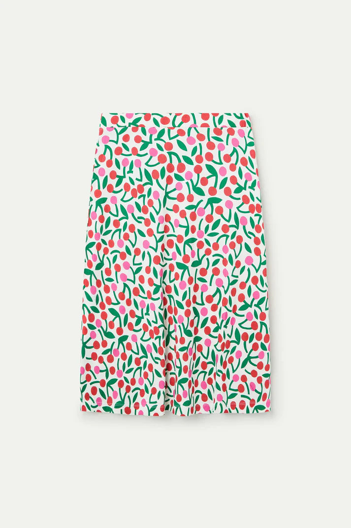 Gonna midi con stampa Ciliegio