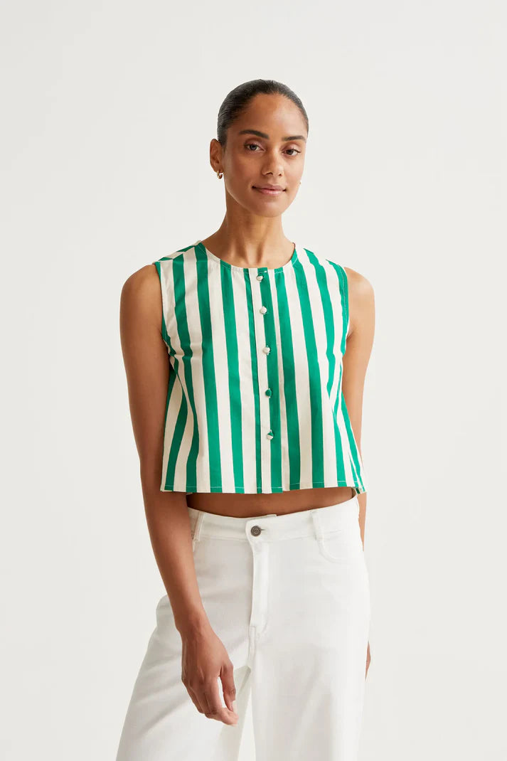 Top con stampa Bamboo Green