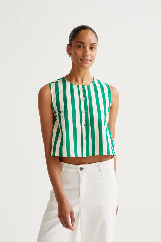 Top con stampa Bamboo Green
