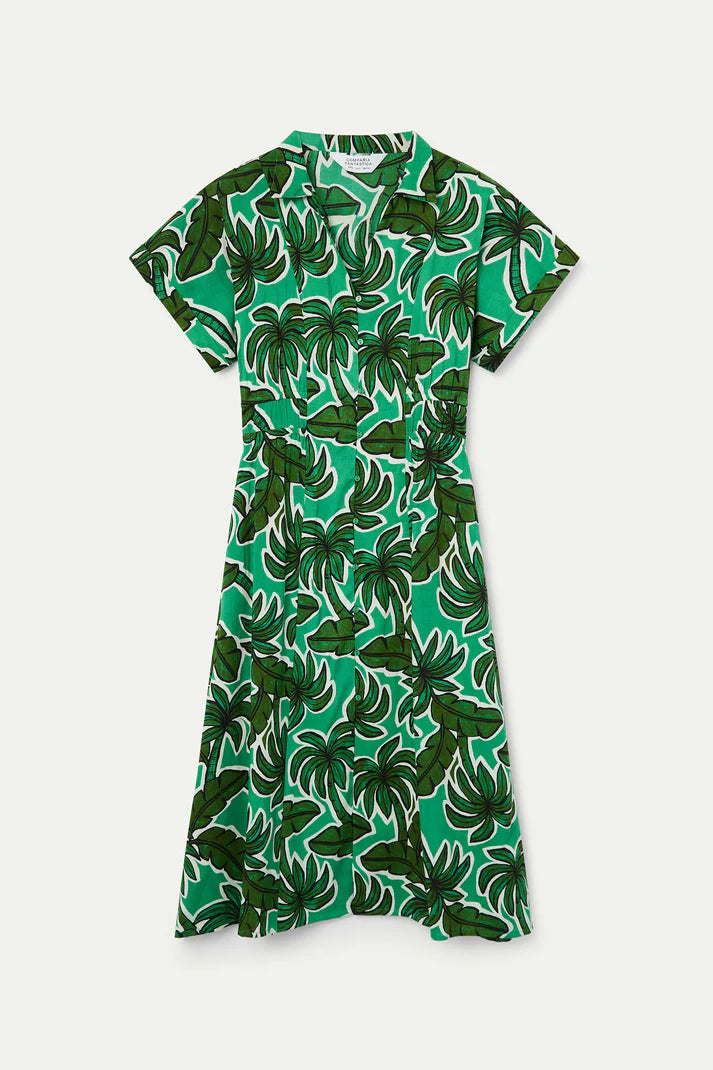 Abito midi con stampa Palm Tree