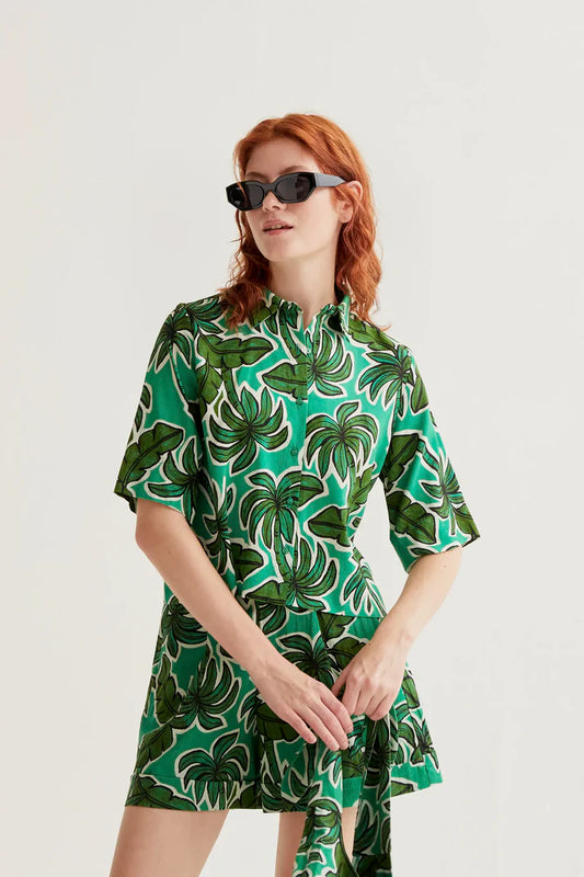 Camicia con stampa Palm Tree