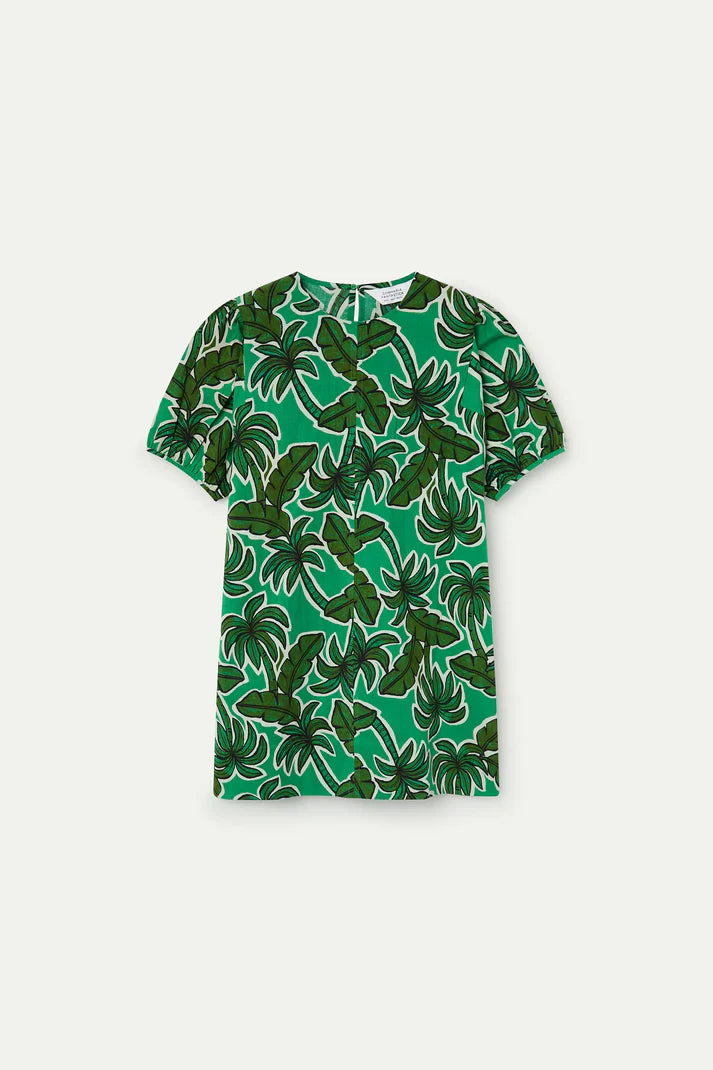 Abito corto con stampa Palm Tree