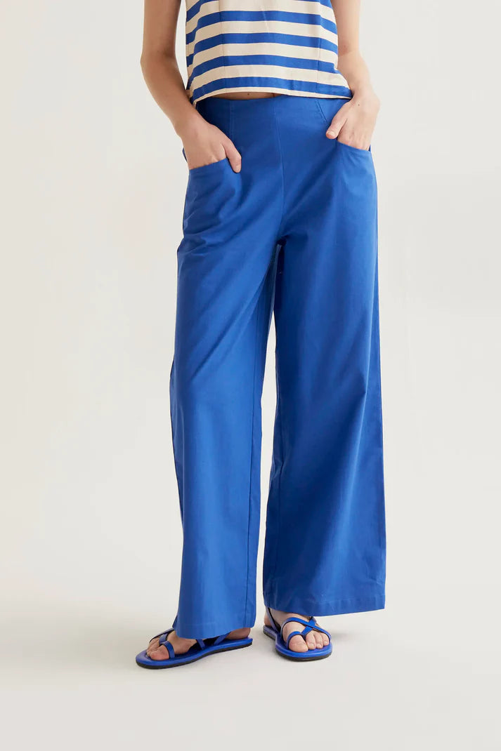 Pantaloni 100% cotone blu