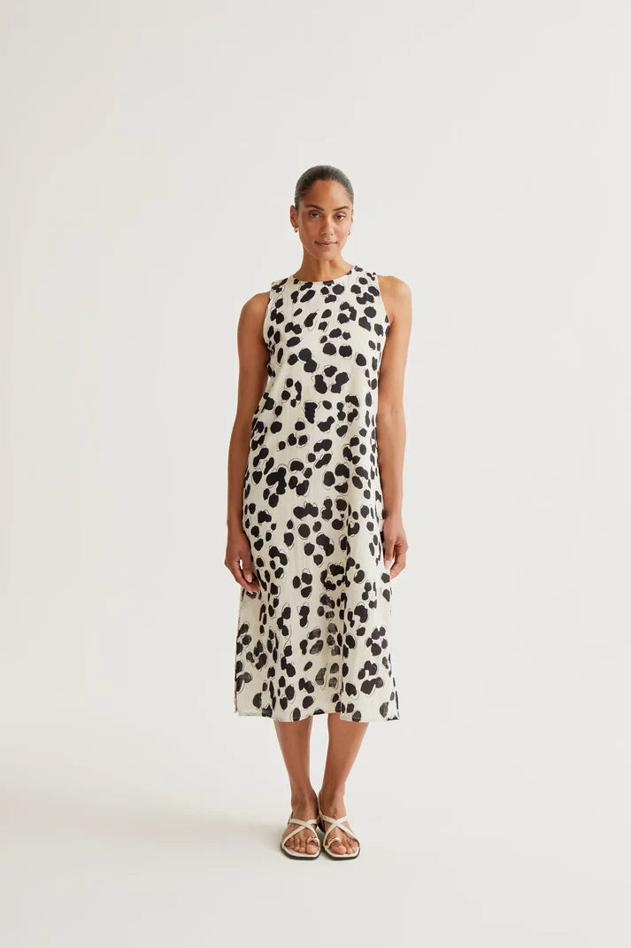 Abito midi con stampa Dalmatian