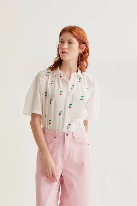 Camicia con stampa White Cherries