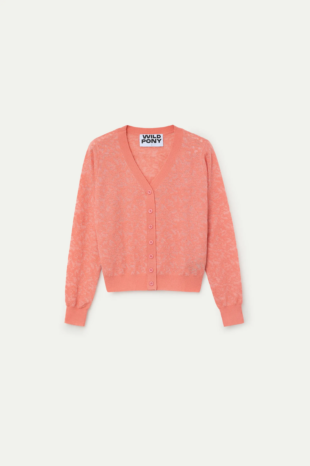 Cardigan con pizzo corallo