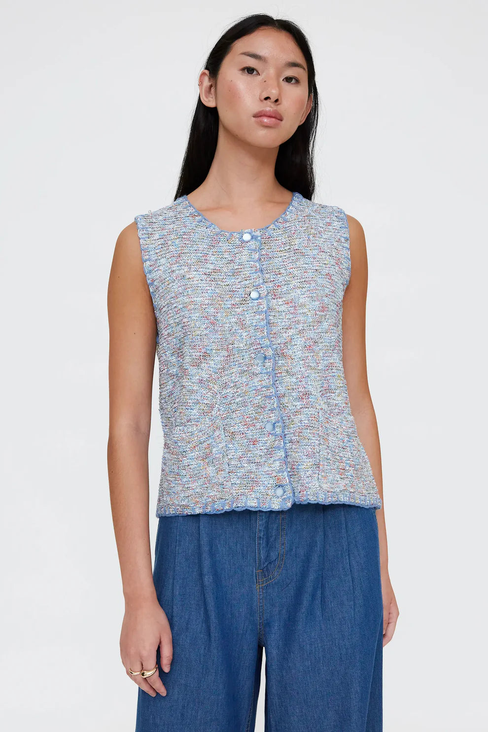 Gilet lavorato a maglia multicolore