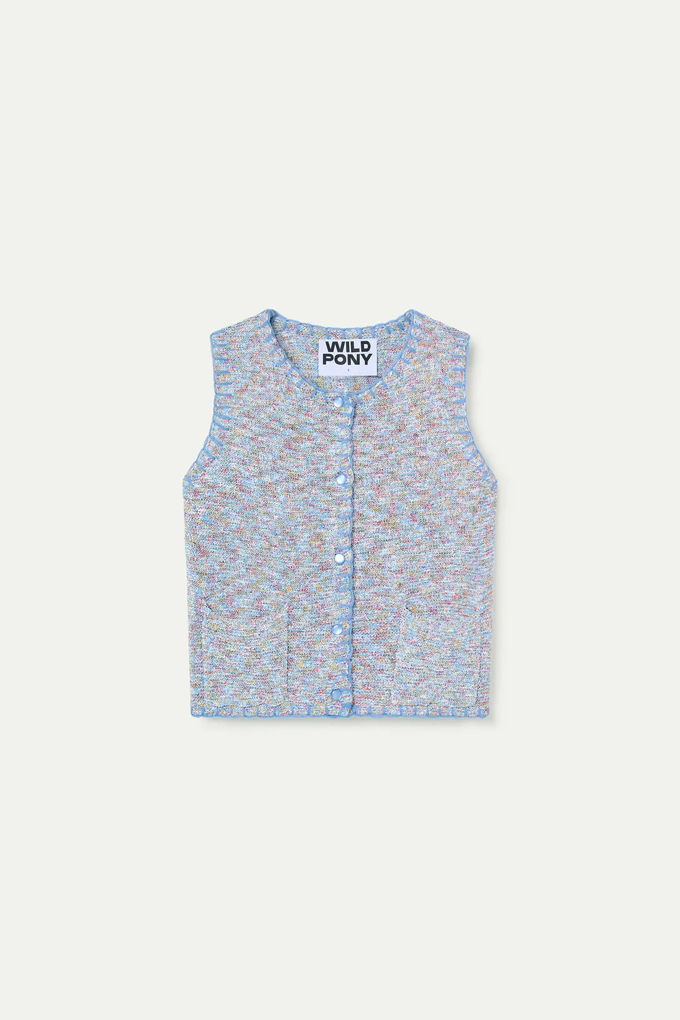 Gilet lavorato a maglia multicolore