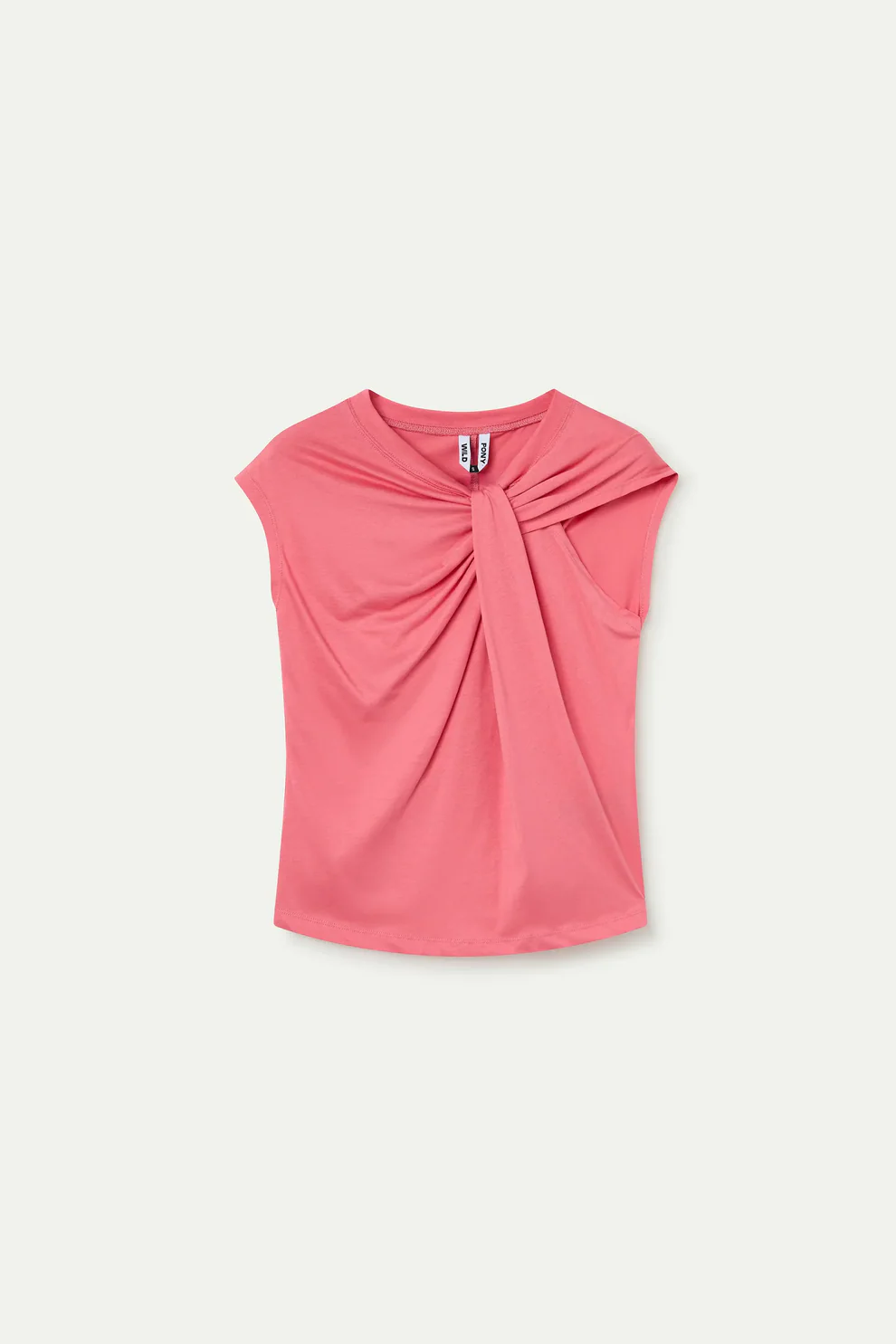 T-shirt corallo annodata 100% cotone