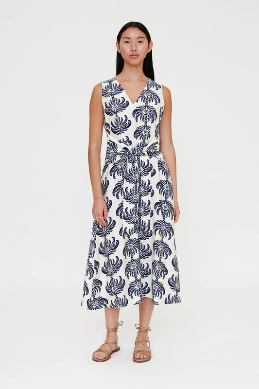 Abito midi con stampa Palms Spring