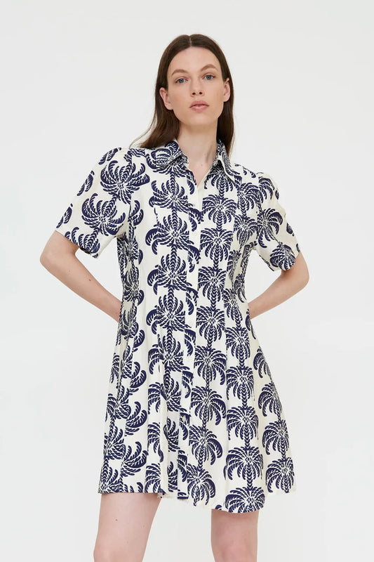 Abito corto con stampa Palms Spring