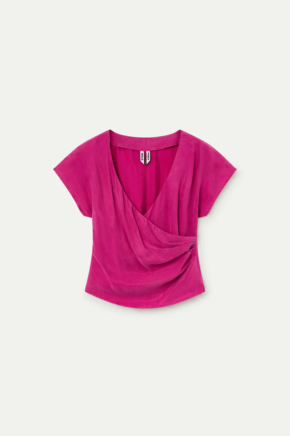 Top fucsia con scollo incrociato