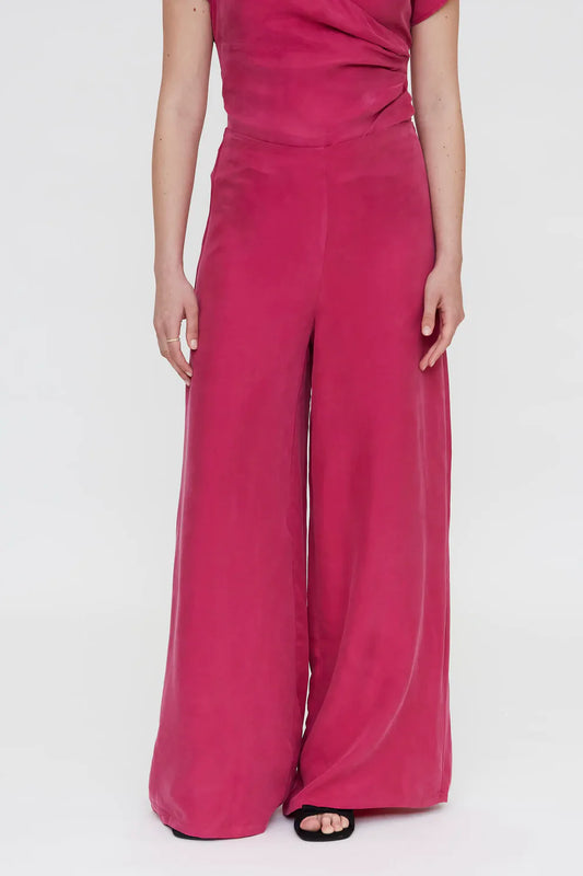 Pantaloni a gamba larga fucsia