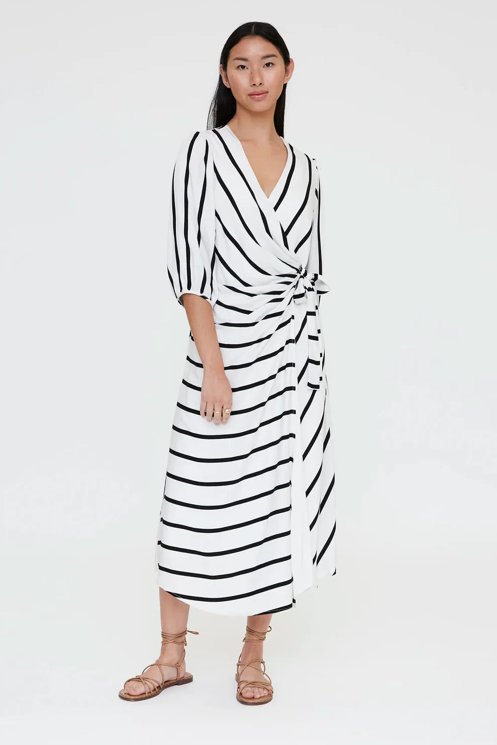Abito midi con stampa Grimaud White