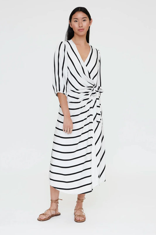 Abito midi con stampa Grimaud White