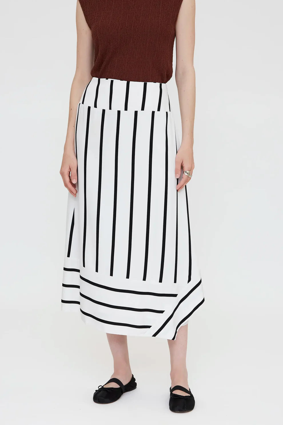 Gonna midi con stampa Grimaud White