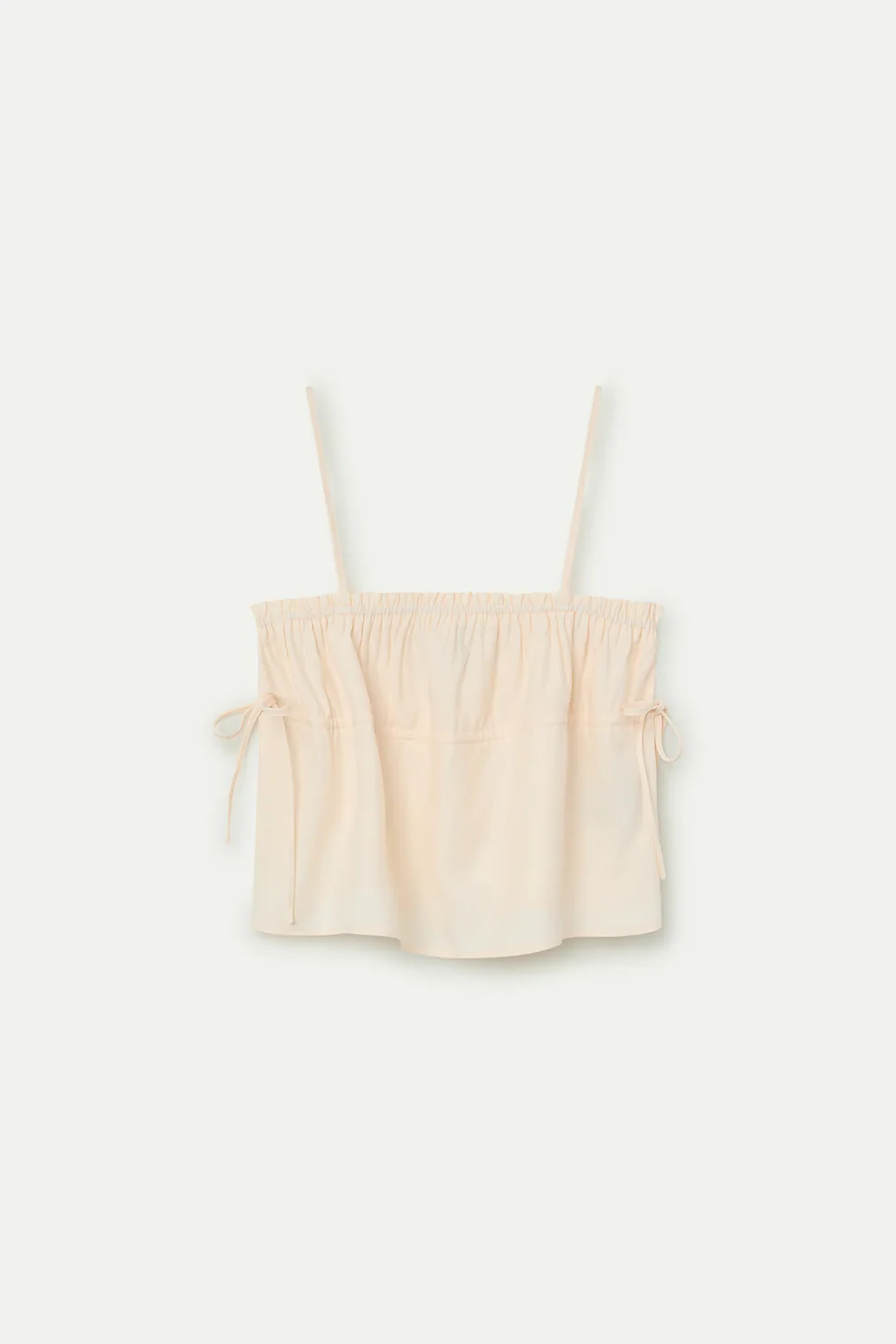 Top con spalline bianco sporco