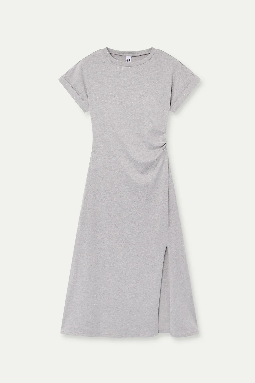 Abito midi con applicazioni 100% cotone grigio