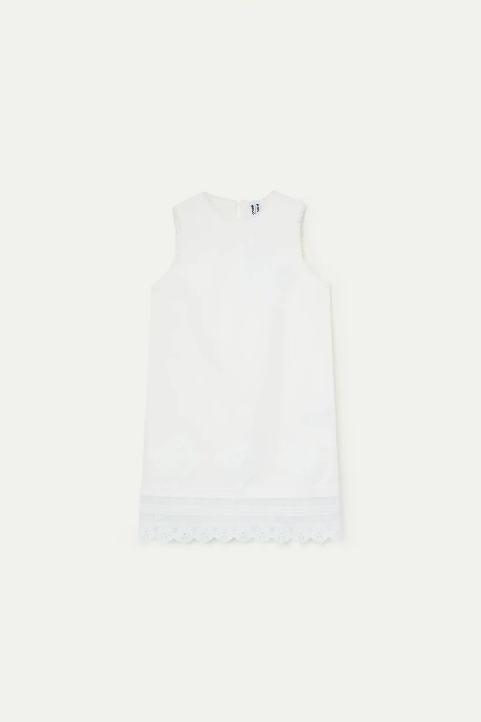 Abito corto bianco con pizzo