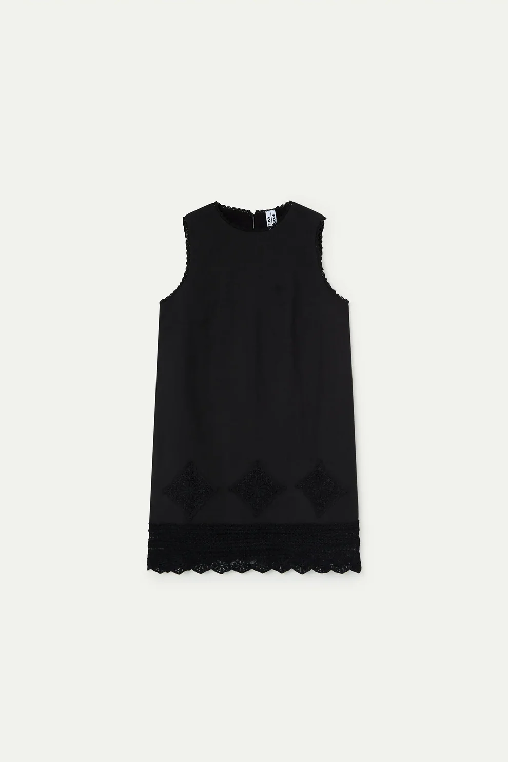 Abito corto nero con pizzo