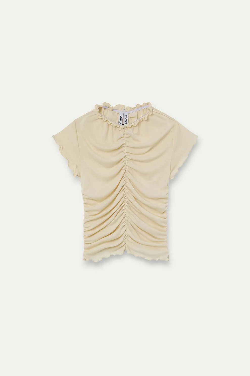 T-shirt arricciata bianco sporco